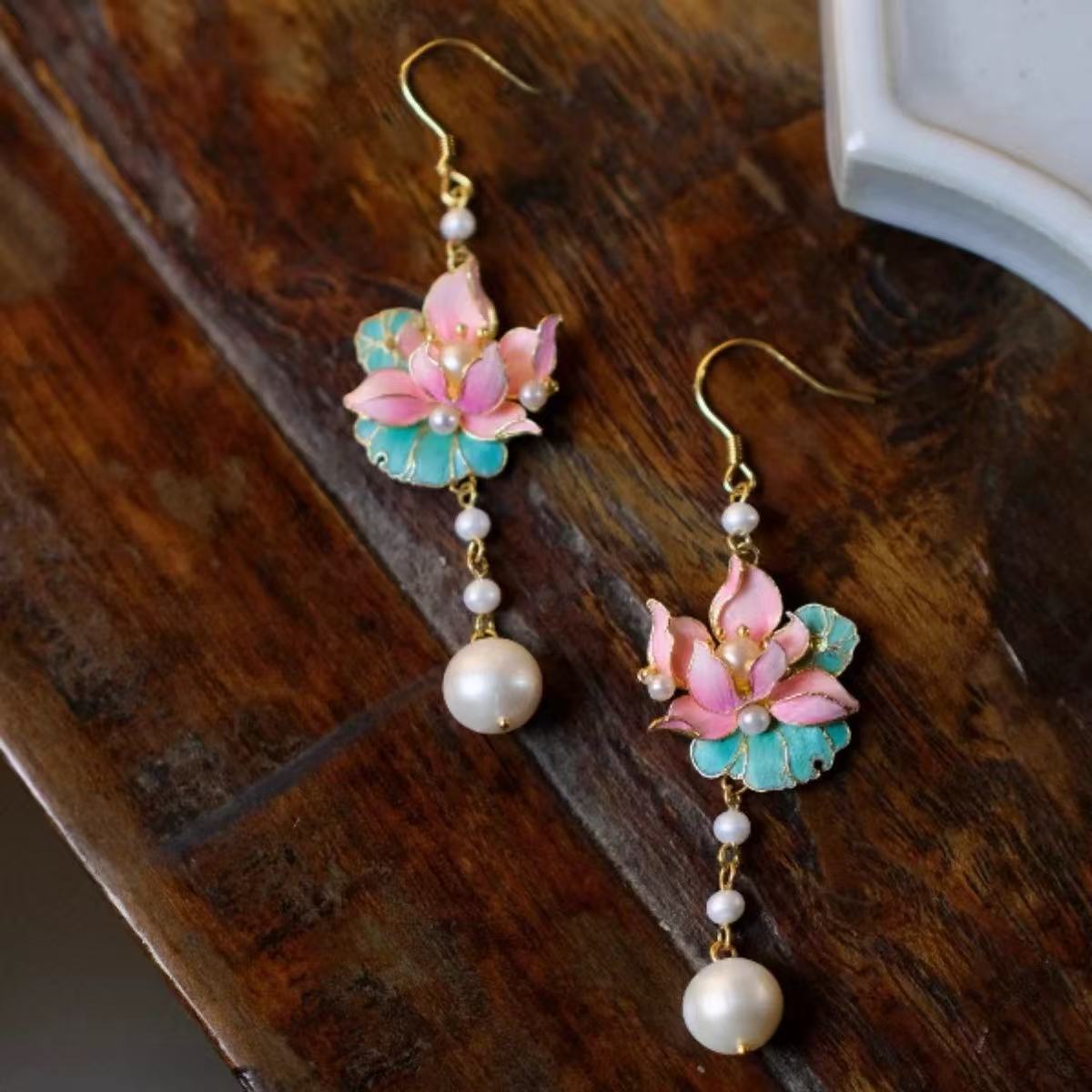 Vintage Handmade Intangible Cultural Heritage Classical Style Earrings